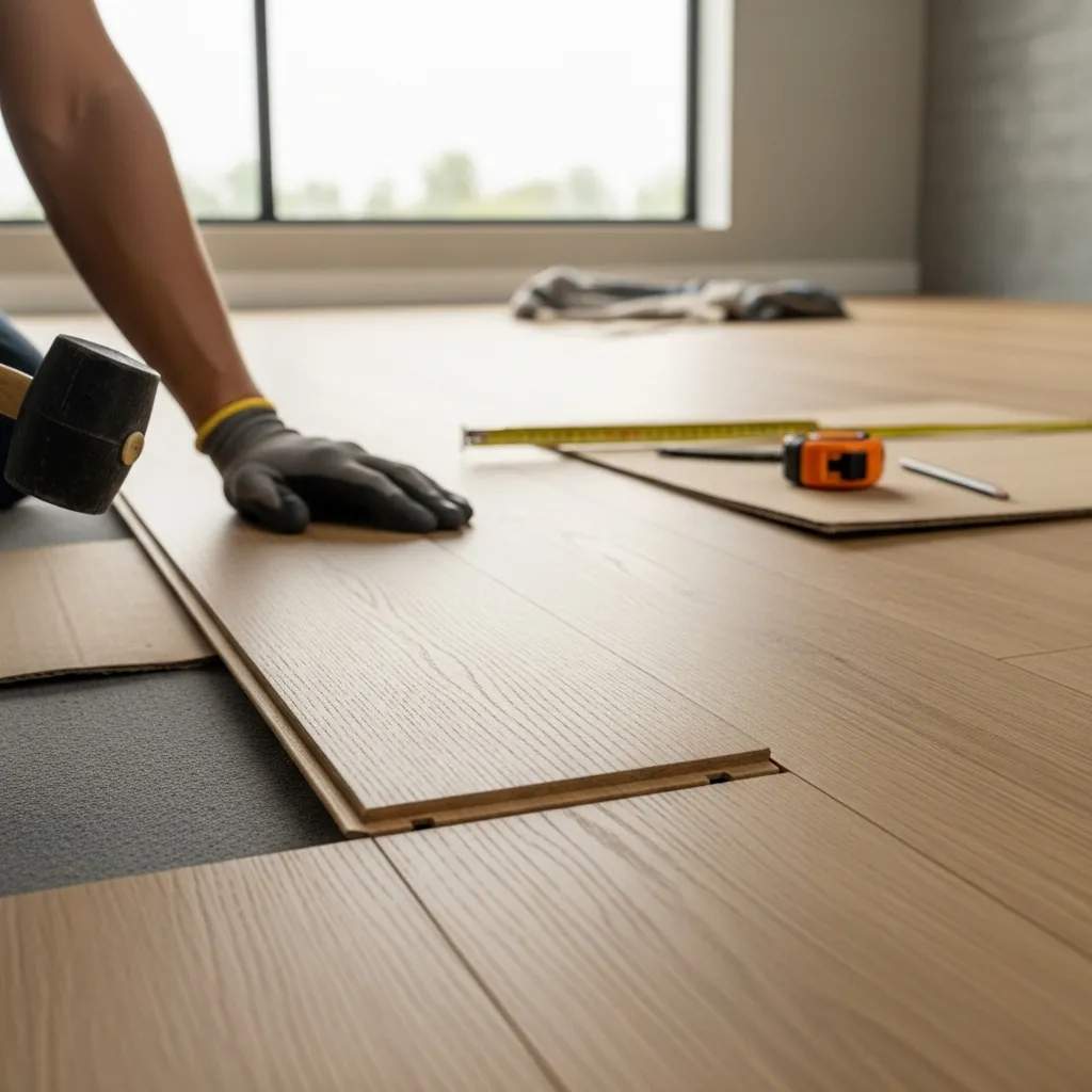 Engineered wood flooring installation by shopoishop